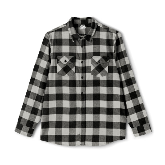 KS Black & Heather Grey Plaid Flannel Shirt